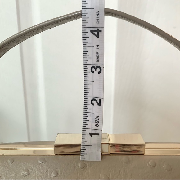 Kate Spade · Victoria Falls Madeline Ostrich Embossed Satchel Stone Taupe Bag - Picture 7 of 17